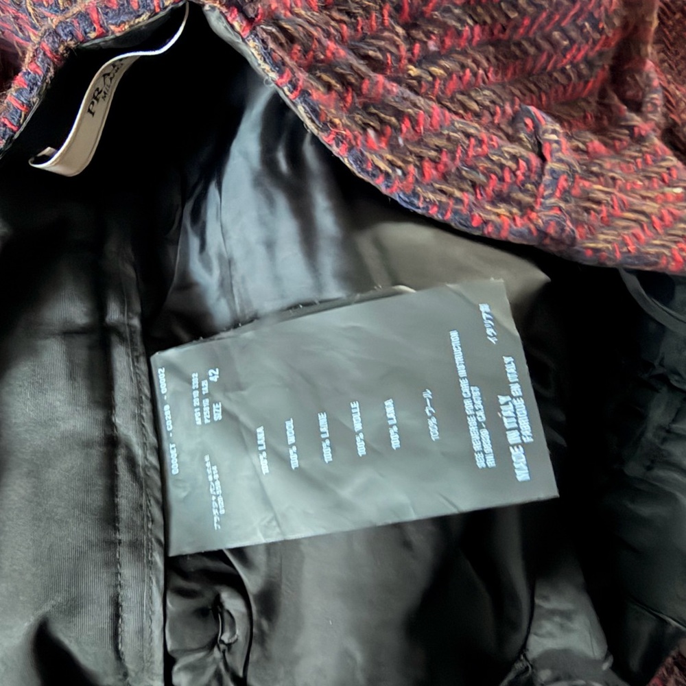 Prada women’s Burgundy Tweed Pants - Picture 9 of 12